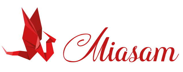 A red and black logo for the miami heat.